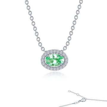 Fancy Lab-Grown Sapphire Halo Necklace
